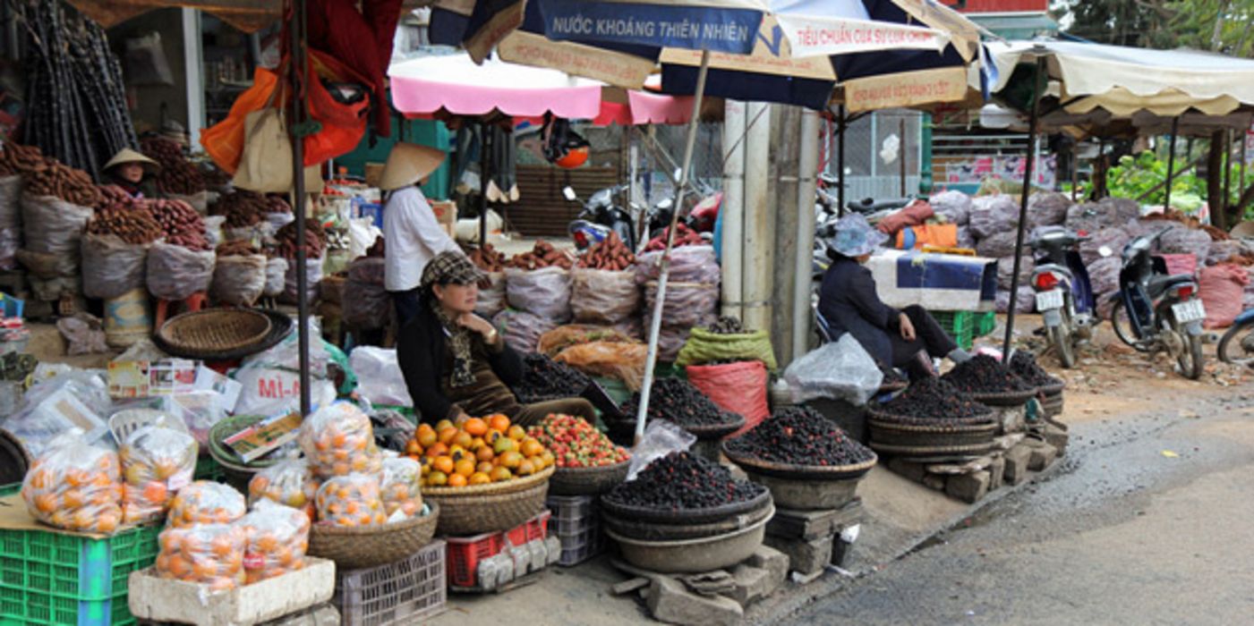 Szene an einem vietnamesischen Marktstand