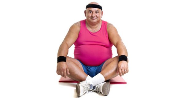 Übergewichtiger in Sportkleidung