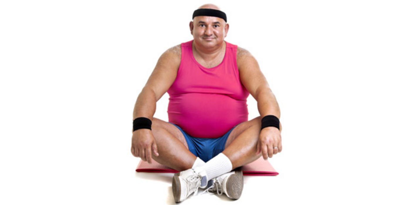 Übergewichtiger in Sportkleidung