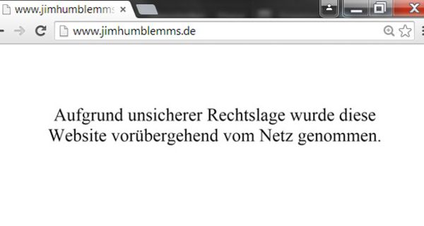 Screenshot der Website www.jimhumblemms.de vom 27.02.2015, 11:00 Uhr