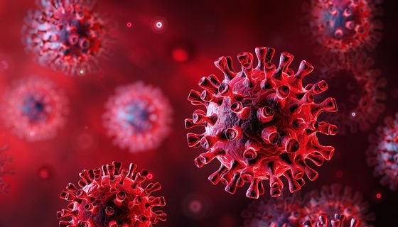 Abbildung vom Coronavirus SARS-CoV-2.