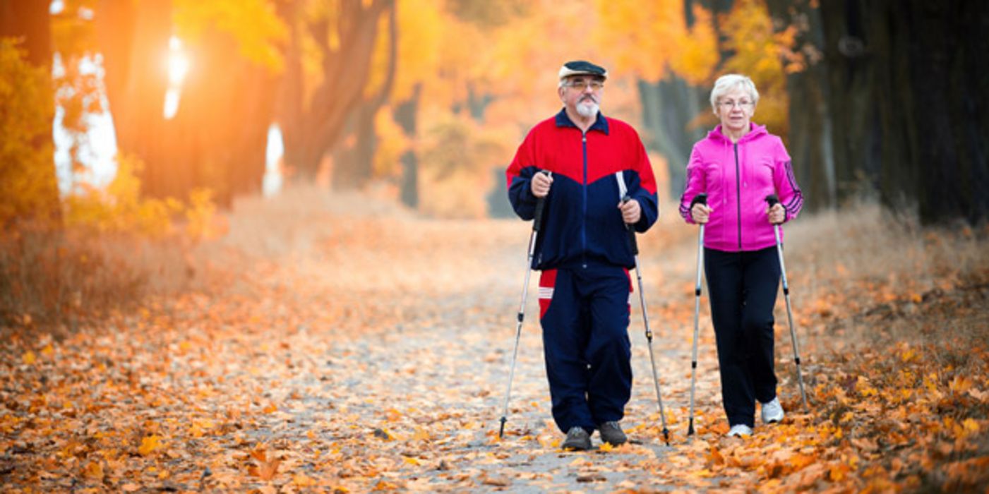 Sport wie Walking, Jogging oder Gymnastik trägt dazu bei, die Knochensubstanz zu stären und Brüchen vorzubeugen.