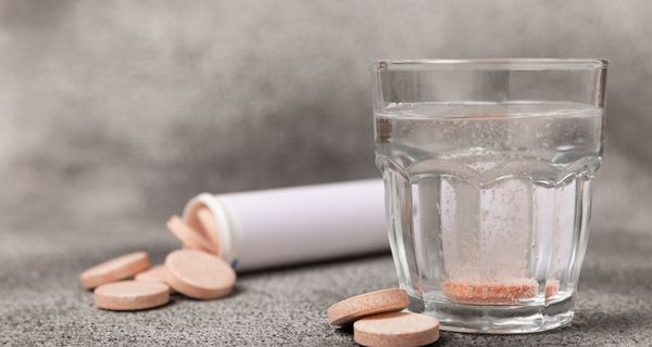 Brausetabletten in einem Glas.