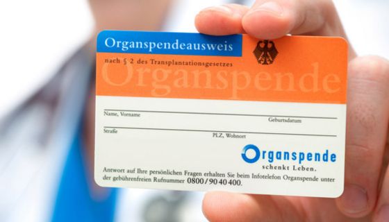 Abbildung eines Organspendeausweises