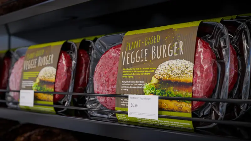Vegetarische abgepackte Burger.