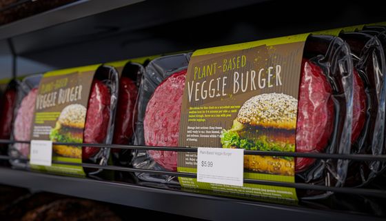Vegetarische abgepackte Burger.