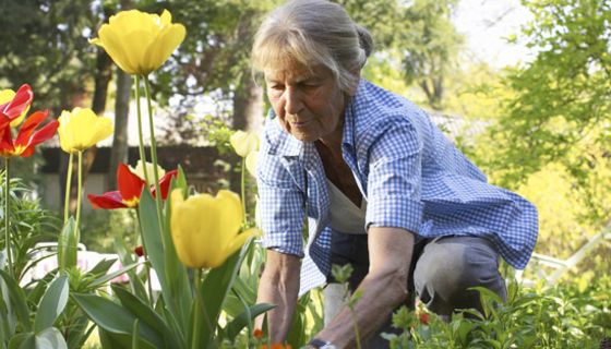 Frau bei der Gartenarbeit