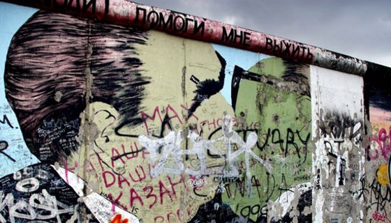 Graffiti auf der Berliner Mauer.