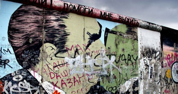 Graffiti auf der Berliner Mauer.