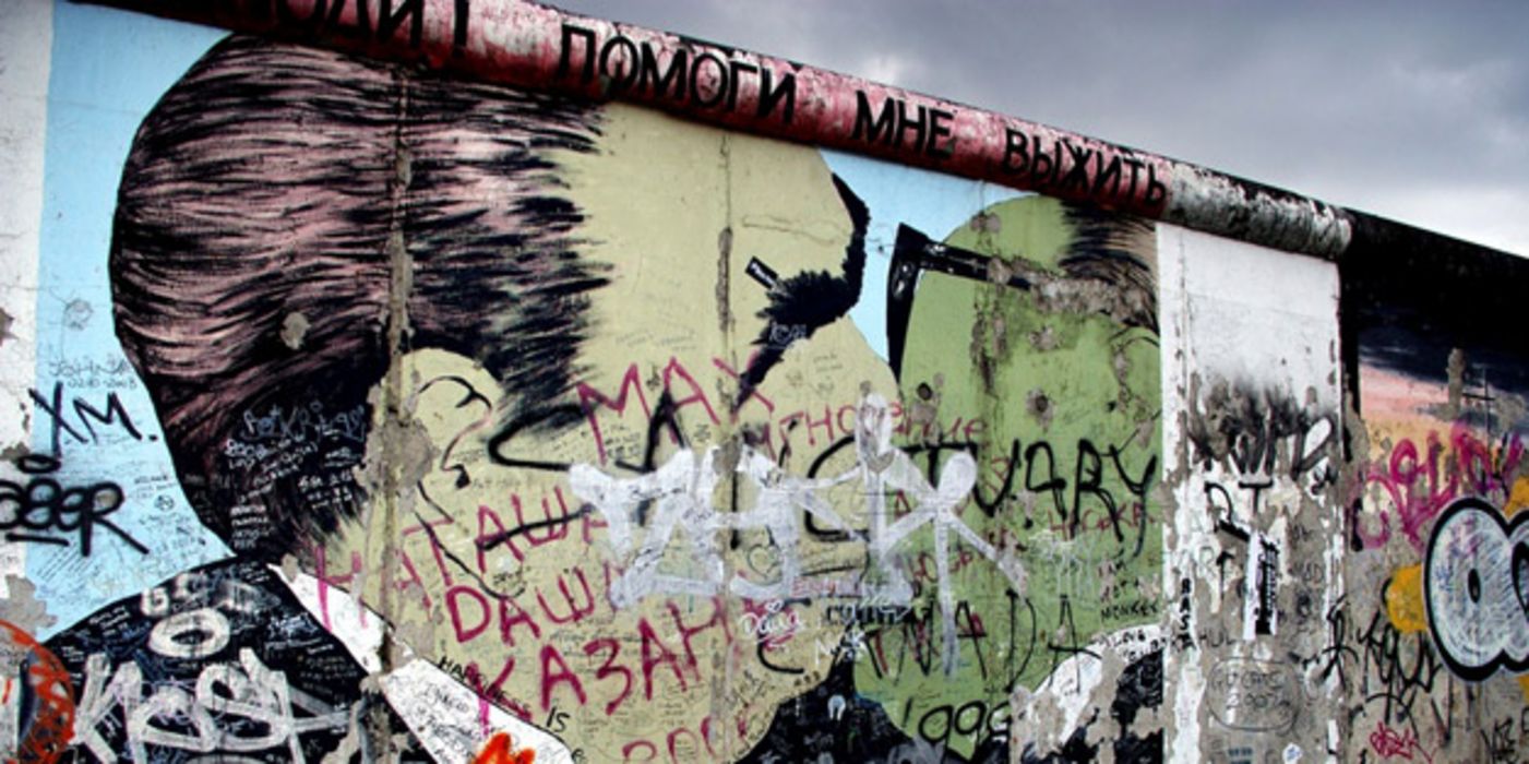 Graffiti auf der Berliner Mauer.