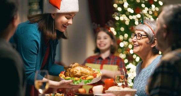 Weihnachtsessen mit der Familie.