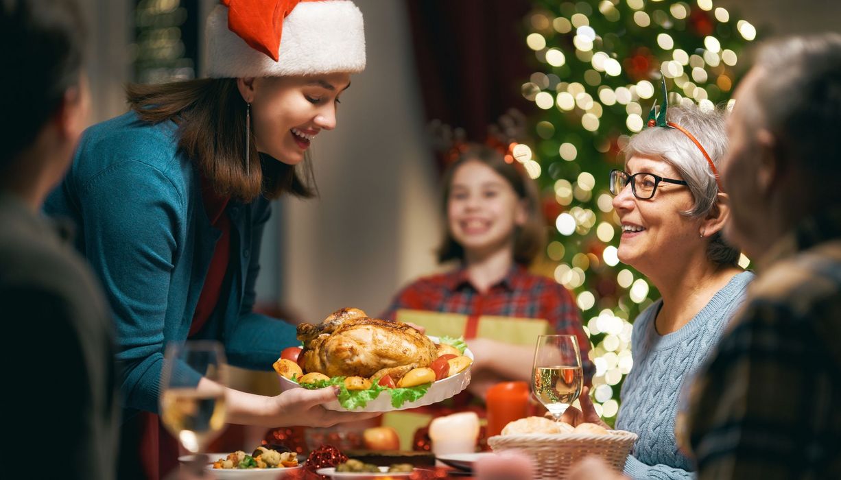 Weihnachtsessen mit der Familie.