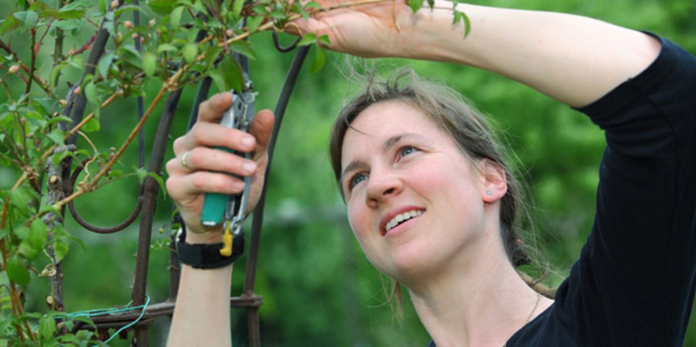 Frau bei der Gartenarbeit