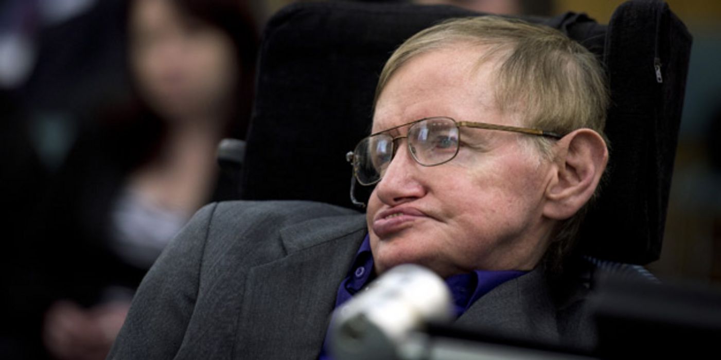 Professor Stephen Hawking bei einer Wohltätigkeitsveranstaltung 2013 in London