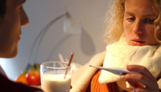 Patientin mit Grippe