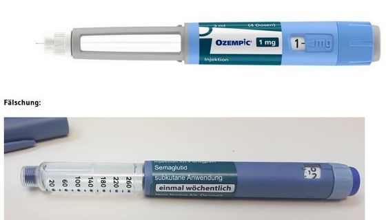 Ozempic Pen Original und Fälschung im Vergleich.