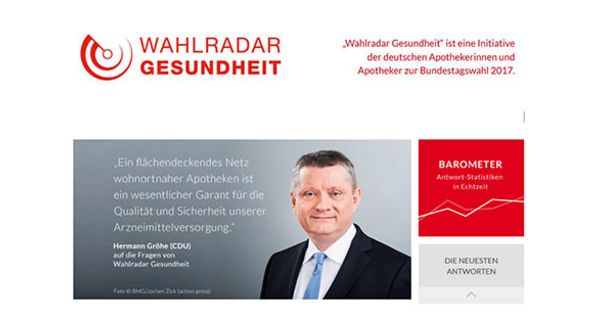 Gesundheitsminister Hermann Gröhe setzt sich im Wahlkampf für Arzneimittelversorgung durch die Apotheke vor Ort ein.