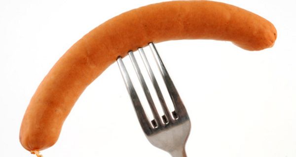 Gabel mit Wurst